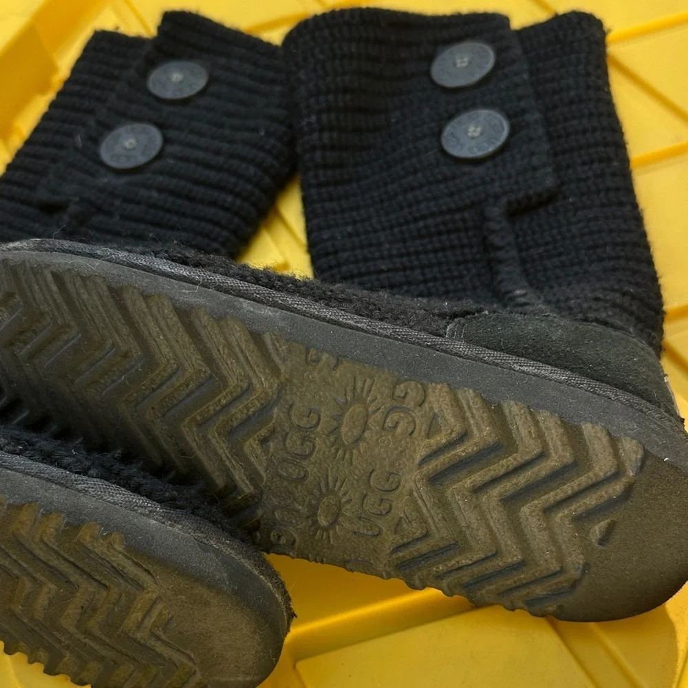 UGG Black Knit Kids Boots